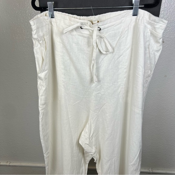 Cynthia Rowley White Linen Blend Relaxed Pants - Picture 4 of 8